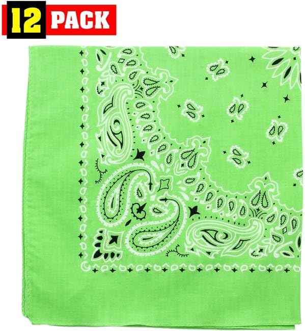 Trainmen Paisley Bandanas Scarf Do-rag Cotton Biker Head Rags Classic Bandanna 22" x 22" (12 Pack)