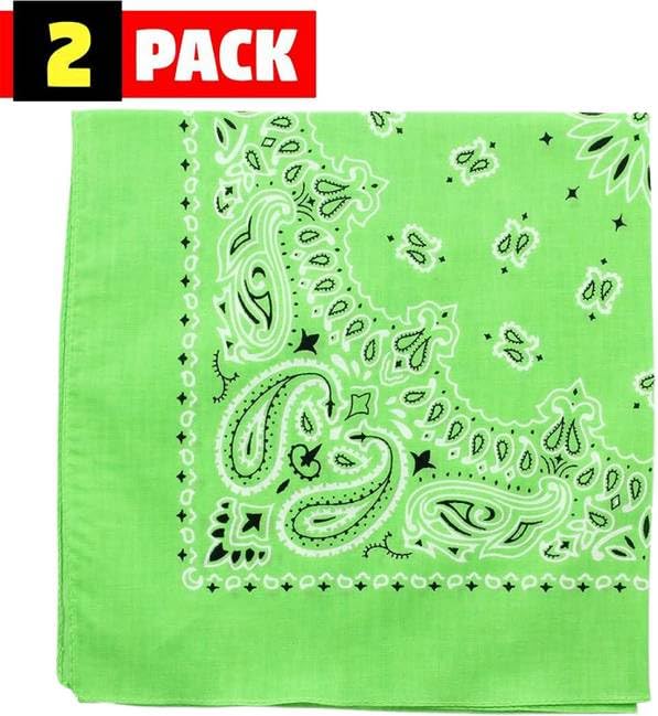 Trainmen Paisley Bandana Head Scarf Do-rag 100% Cotton Bandanna Cover 22" x 22", 2 Pack