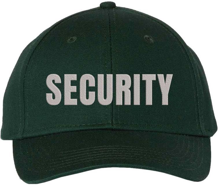 Security Embroidered Baseball Cap | Officer Guard Bouncer Large Text Adjustable Work Hat