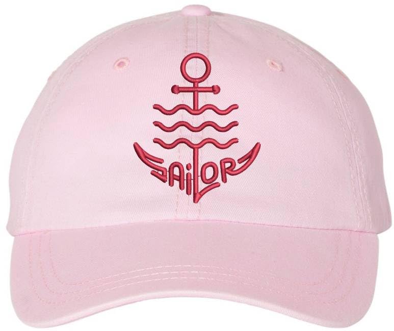 Sailor Anchor Embroidered Dad Cap | Vintage Washed Cotton Ship Crew Captain First Mate Baseball Hat