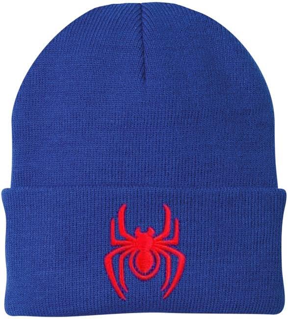 Army Universe Spider Embroidered Beanie Hat | Warm Knit Acrylic Halloween Scary Creepy Crawler Winter Watch Cap