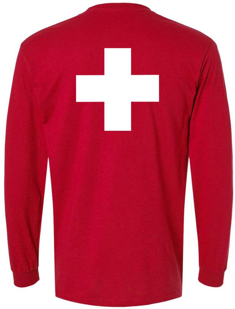 Lifeguard + Long Sleeve T-Shirt Double Sided Printed Unisex Crewneck Duty Guard Pool Watch Shirt
