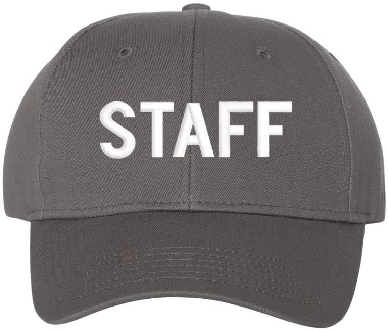 Staff Embroidered Baseball Cap | Large Text Workforce Employee Team Group Structured Hat