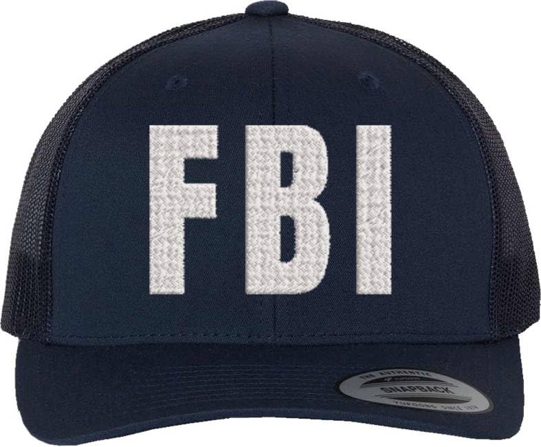 FBI Embroidered Trucker Hat | Federal Bureau of Investigation Agents Mesh Snapback Hat