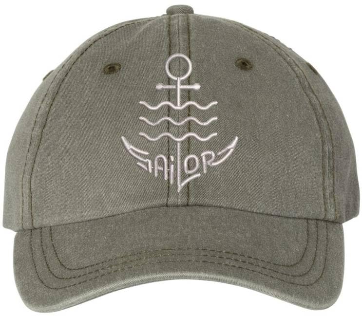 Sailor Anchor Embroidered Dad Cap | Vintage Washed Cotton Ship Crew Captain First Mate Baseball Hat
