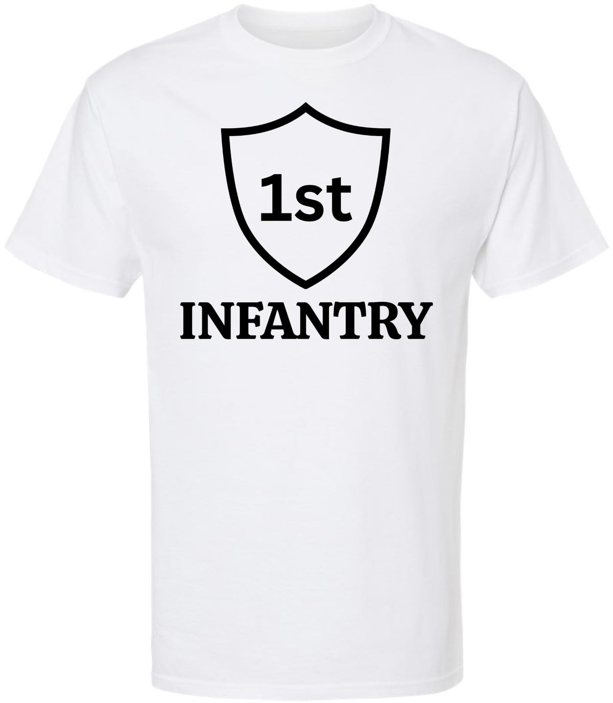USA 1st Infantry Printed T-Shirt | U.S. Army Military Patriotic Tee | 100% Cotton Crewneck Unisex Shirt