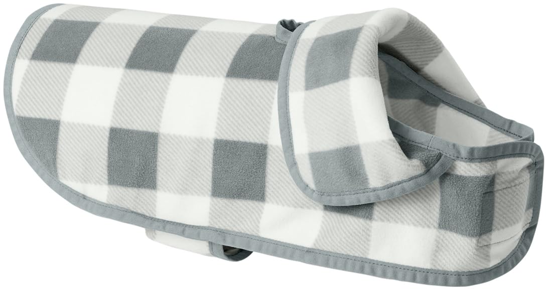 Warm Microfleece Pet Fleece Jacket Buffalo Plaid Flannel Dog Coat | Adjustable Soft Winter Puppy Sweater Vest