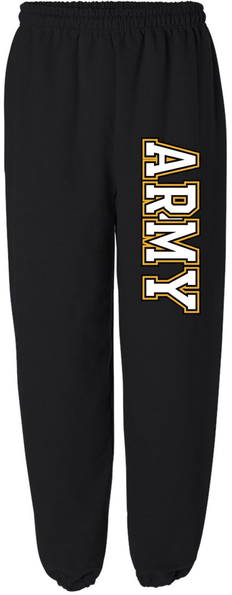 ARMY Printed Sweatpants | Unisex Fleece Jogger Pants with Bold Military Graphic, Casual Athletic Lounge Wear, Black