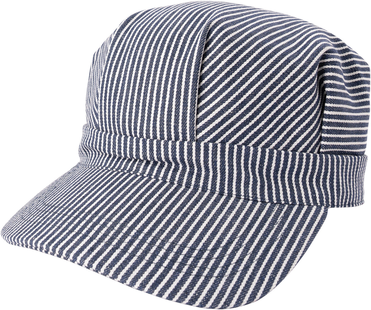 Hickory Stripe - Train Conductor Hat Engineer Cap, Adult, Stretch Fitted Hat