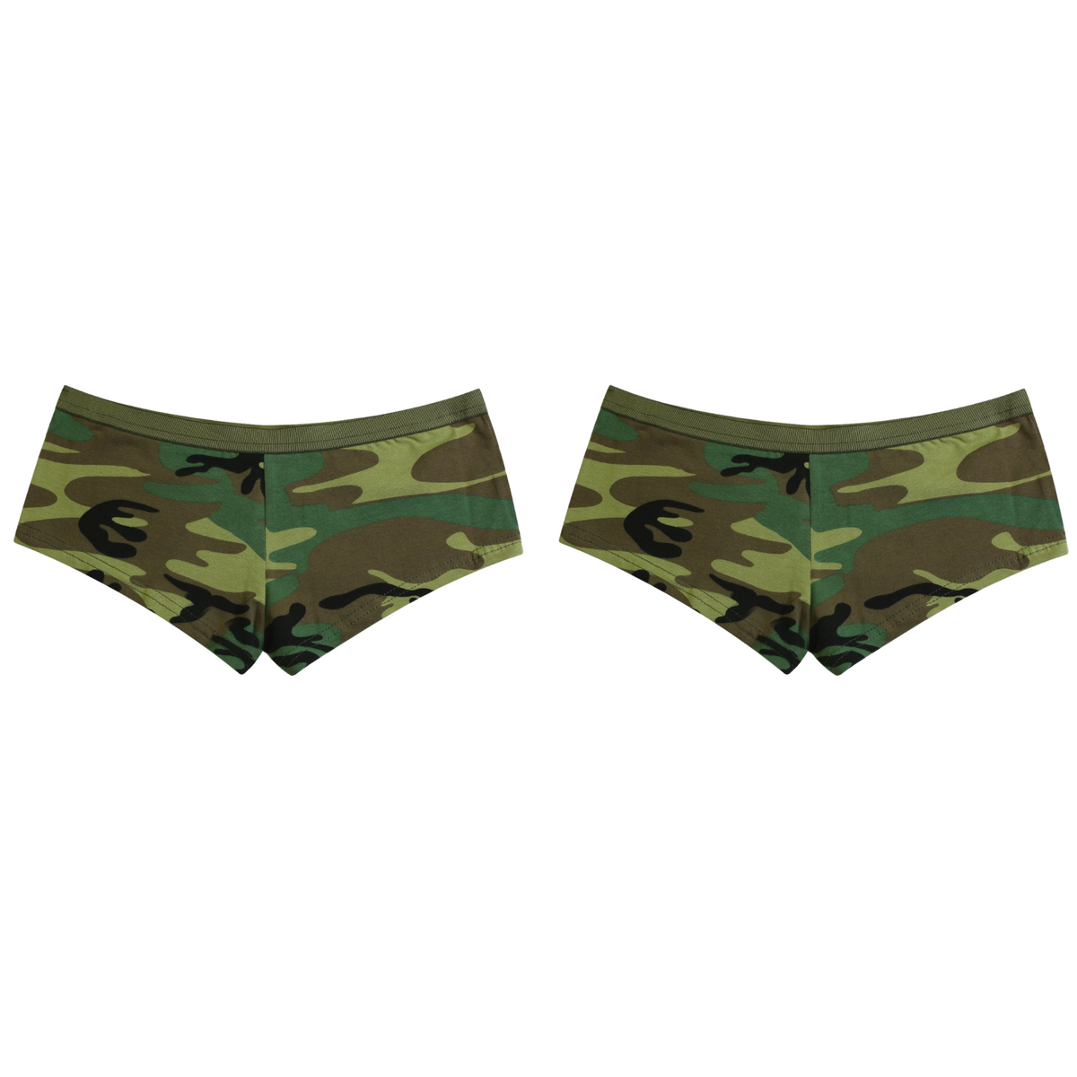 Rothco Womens Woodland Camouflage Slim Fit Booty Shorts Underwear 2 Pack