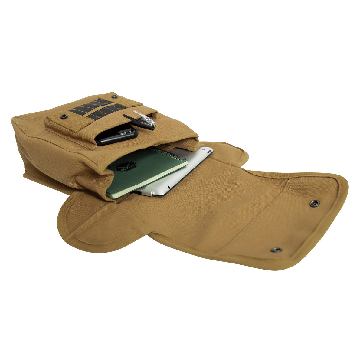 Coyote Brown - Canvas Map Case Shoulder Bag