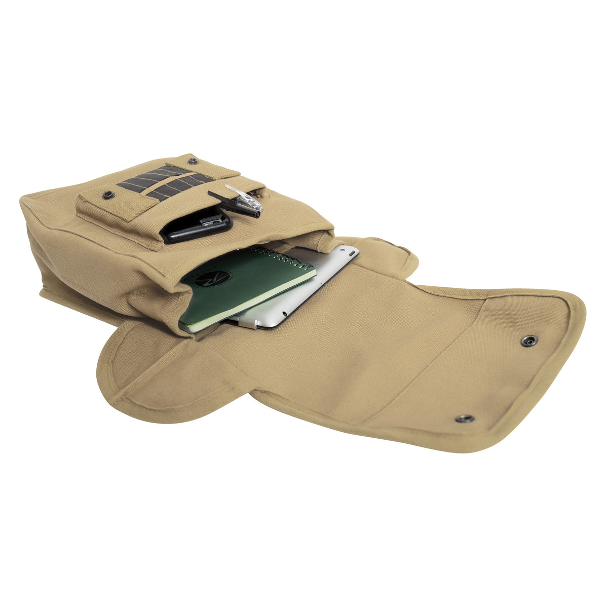 Khaki - Canvas Map Case Shoulder Bag