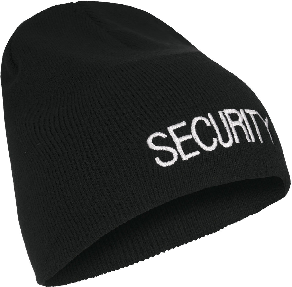 Black - SECURITY Skull Cap, Acrylic Beanie for Guards & Officers