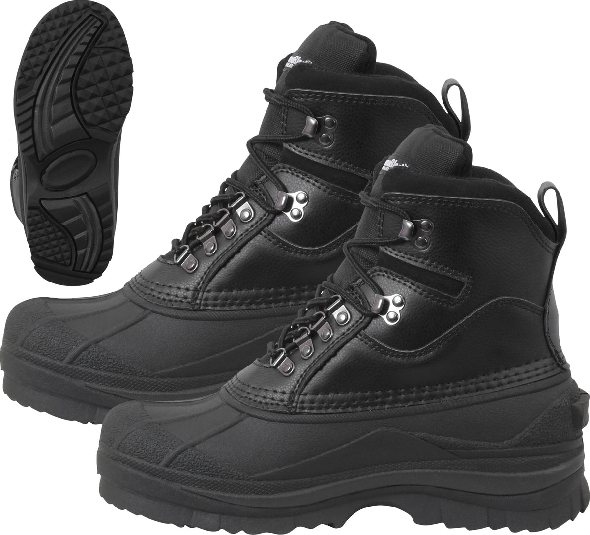 Black Extreme Cold Weather Snow Boots Waterproof Insulated Winter Hiking Boots 8" Tactical Outdoor Boots