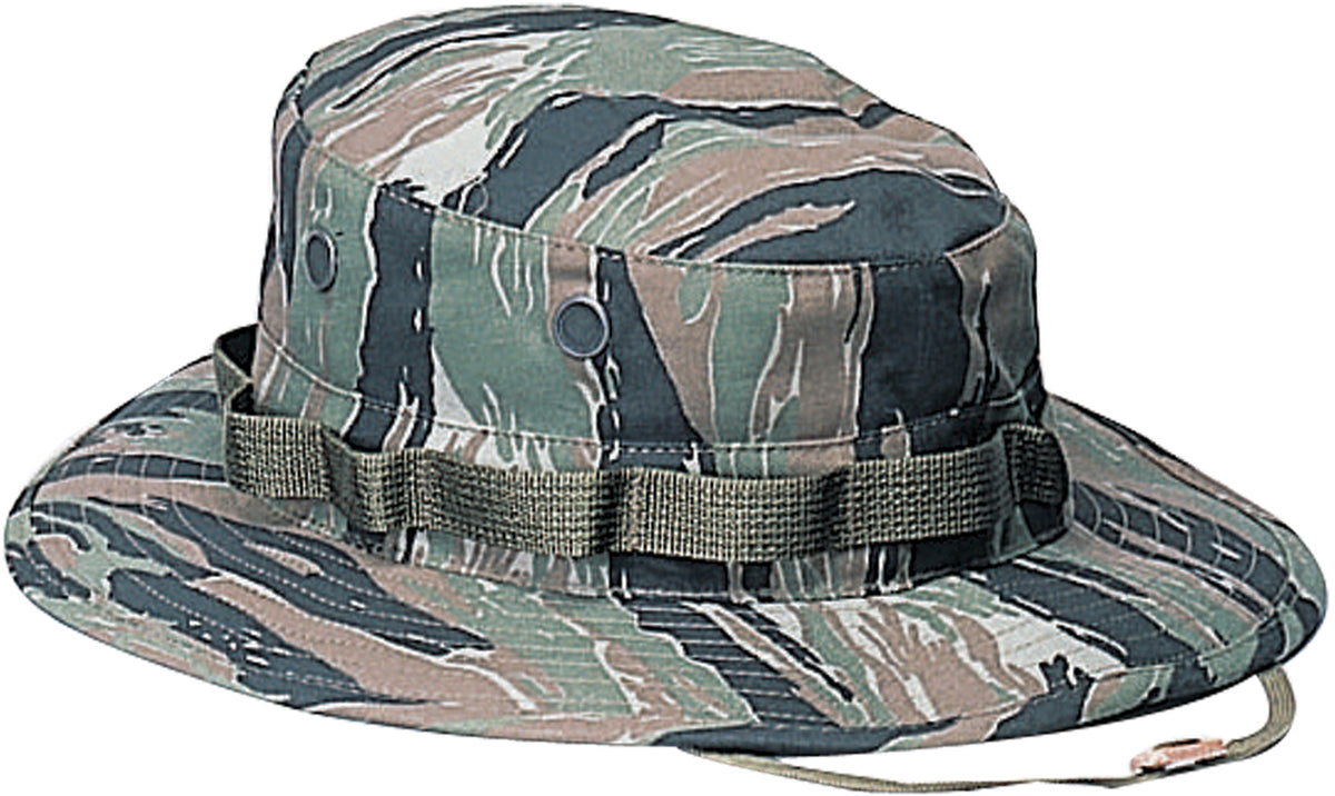 Tiger Stripe Camouflage - Tactical Military Boonie Hat - Polyester Cotton