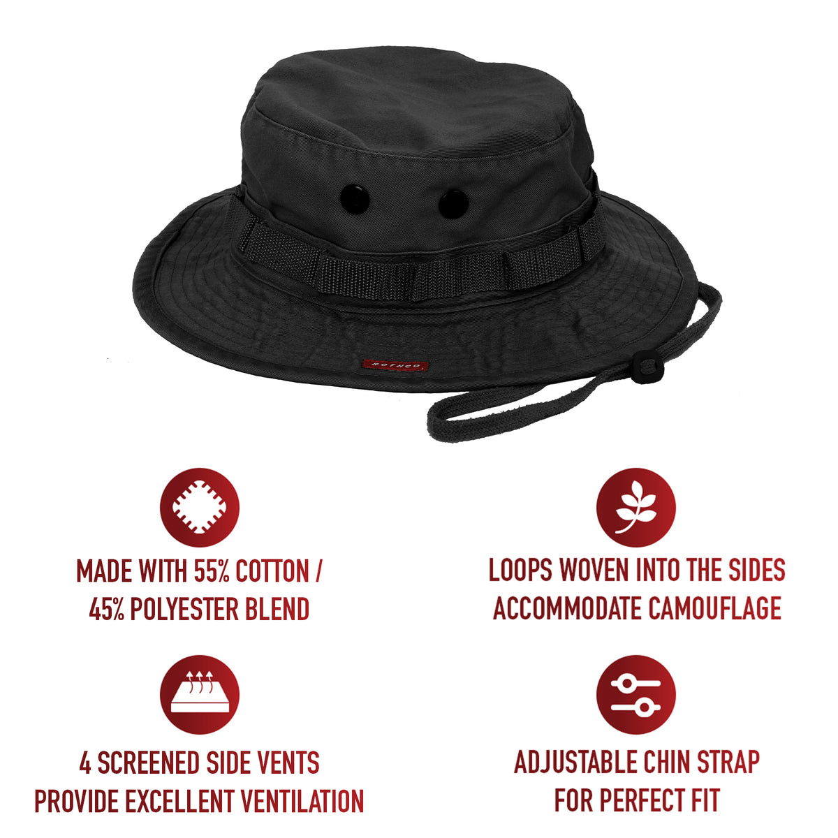 Vintage Tactical Boonie Hat – Wide Brim Sun Protection Jungle Bucket Cap