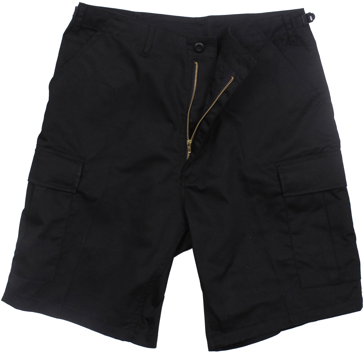 Black - Tactical Cargo BDU Shorts - Polyester Cotton Twill - Zipper Fly