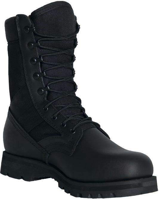 Black - Tactical Slip Resistant Traction Speedhook Boots - Sierra Sole, 8 Inch