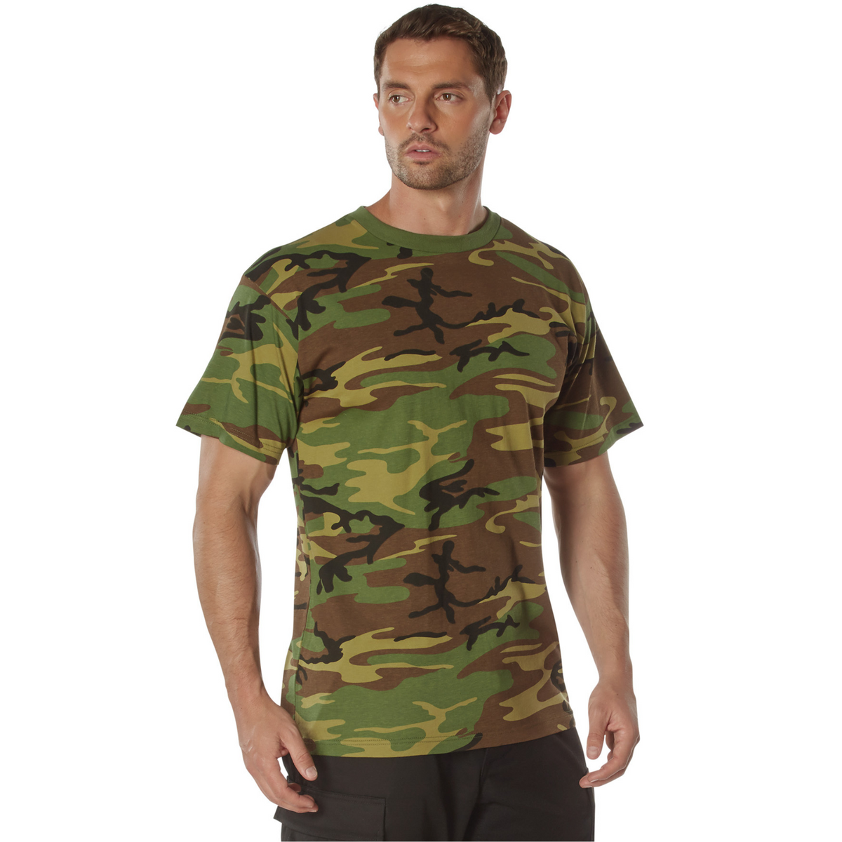 Woodland Camo - 100% Cotton Camo T-Shirt Standard Fit Camouflage Shirt