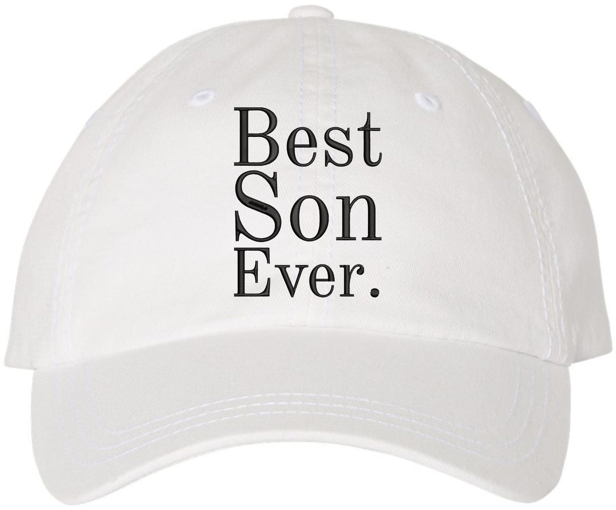 Best Son Ever Embroidered Hat | Adjustable Baseball Cap Gift for Son | Casual Washed Cotton Everyday Headwear