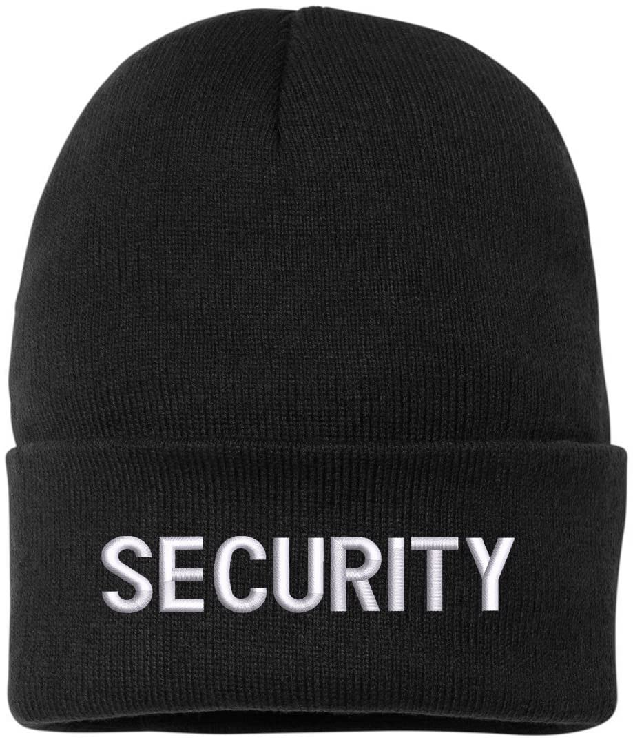 SECURITY Embroidered Beanie Warm Winter Watch Cap Security Guard Officer Uniform Outdoors Hat