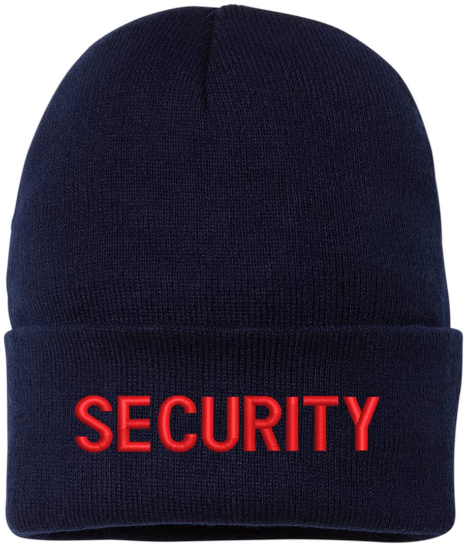 SECURITY Embroidered Beanie Warm Winter Watch Cap Security Guard Officer Uniform Outdoors Hat