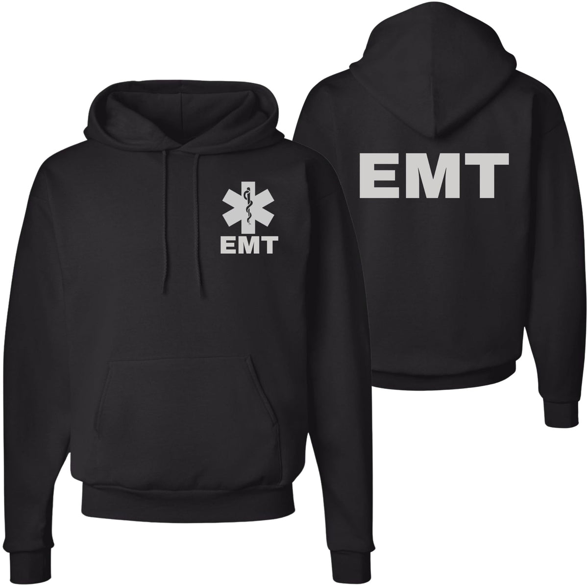EMT Hoodie Emergency Medical Technician First Responder AMBU Double Sided Hooded Sweatshirt