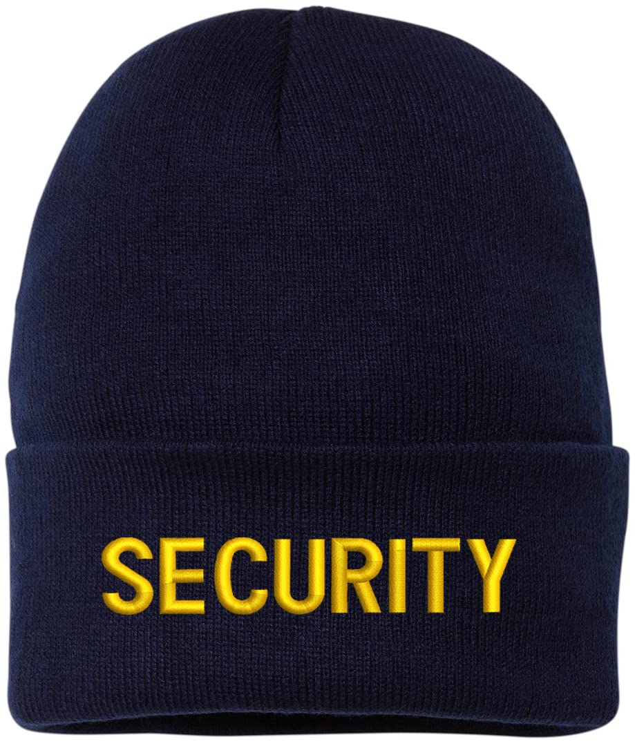 SECURITY Embroidered Beanie Warm Winter Watch Cap Security Guard Officer Uniform Outdoors Hat