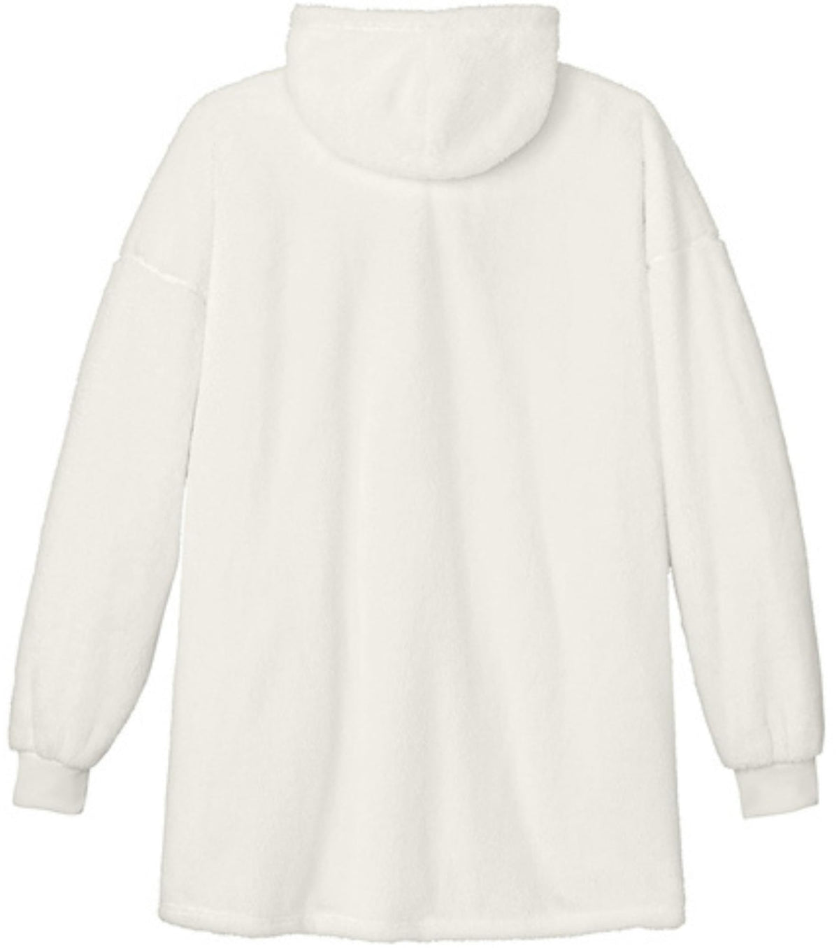 Oversized Plush Fleece Poncho for Women Sherpa Style 1/2 Zip Hooded Popover 100% Polyester