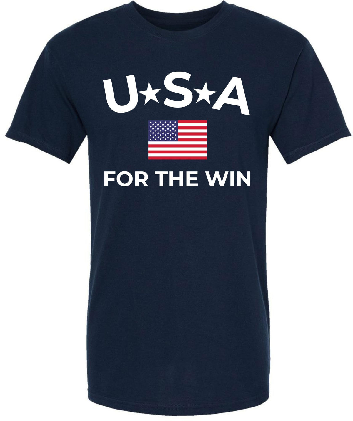 USA for the Win Printed T-Shirt | American Flag Graphic Tee Patriotic 4th of July USA Unisex 100% Cotton Shirt