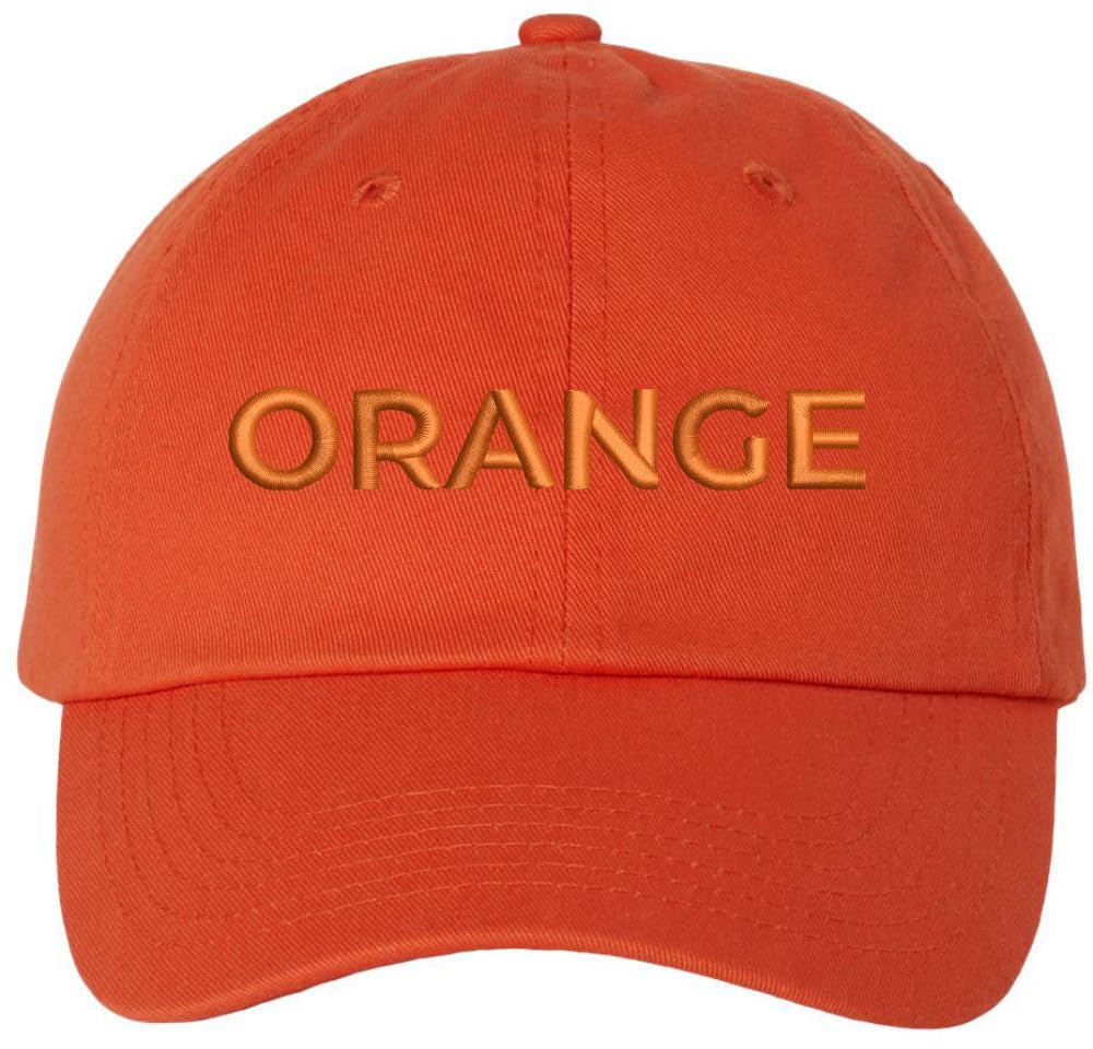 Color Text Embroidered Dad Hat Adjustable Matching Color Rush Tone on Tone Baseball Cap