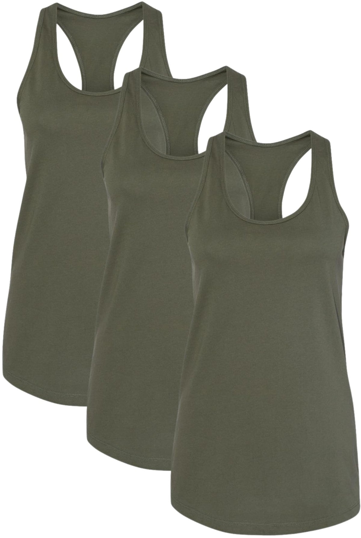 Jersey Racerback Tank Top Set | Relaxed Fit Athletic Running Yoga Tanks Tops, Womens, 3 Pack