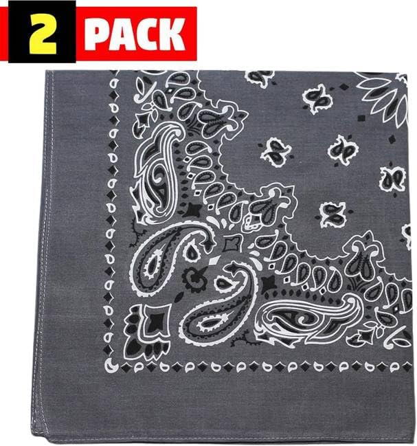 Trainmen Paisley Bandana Head Scarf Do-rag 100% Cotton Bandanna Cover 22" x 22", 2 Pack