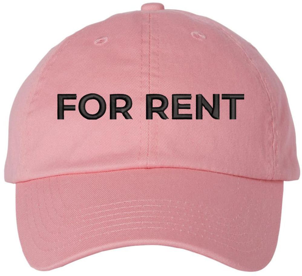 For Rent Sign Embroidered Dad Hat | Adjustable Funny Gift Baseball Cap for Men and Women