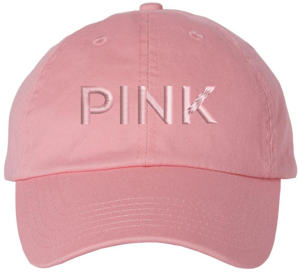 Color Text Embroidered Dad Hat Adjustable Matching Color Rush Tone on Tone Baseball Cap
