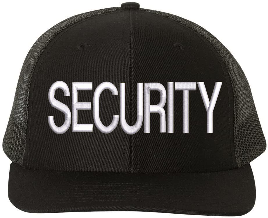 SECURITY Trucker Hat LARGE Embroidered SECURITY Officer Guard Professional Duty Mesh Back Snapback Cap