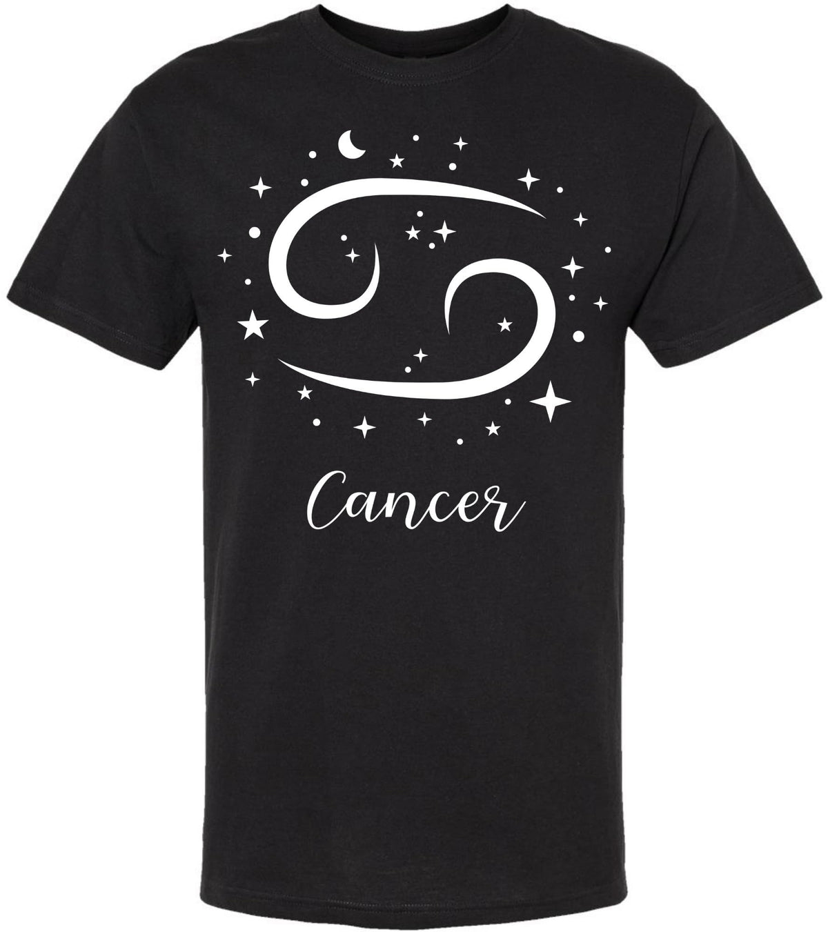 Zodiac Signs Printed T-Shirt | 100% Cotton Astrology Horoscope Monthly Symbols Designs Tee Shirt, Black