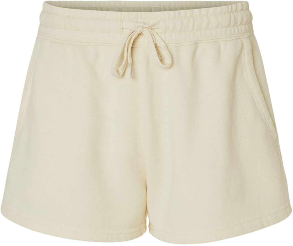 Women's Fleece Lined Sweat Shorts Lightweight Wave Wash Classic Fit with Elastic Waistband, Lounge Short