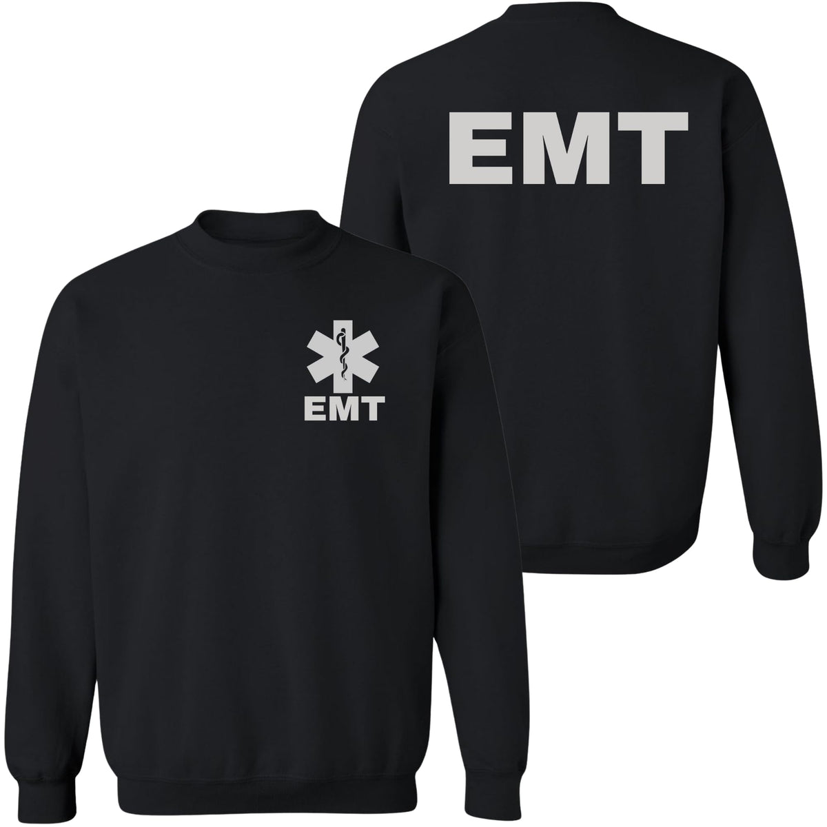 EMT Sweatshirt | Double-Sided Printed Emergency Medical Technician First Responder Crewneck Top