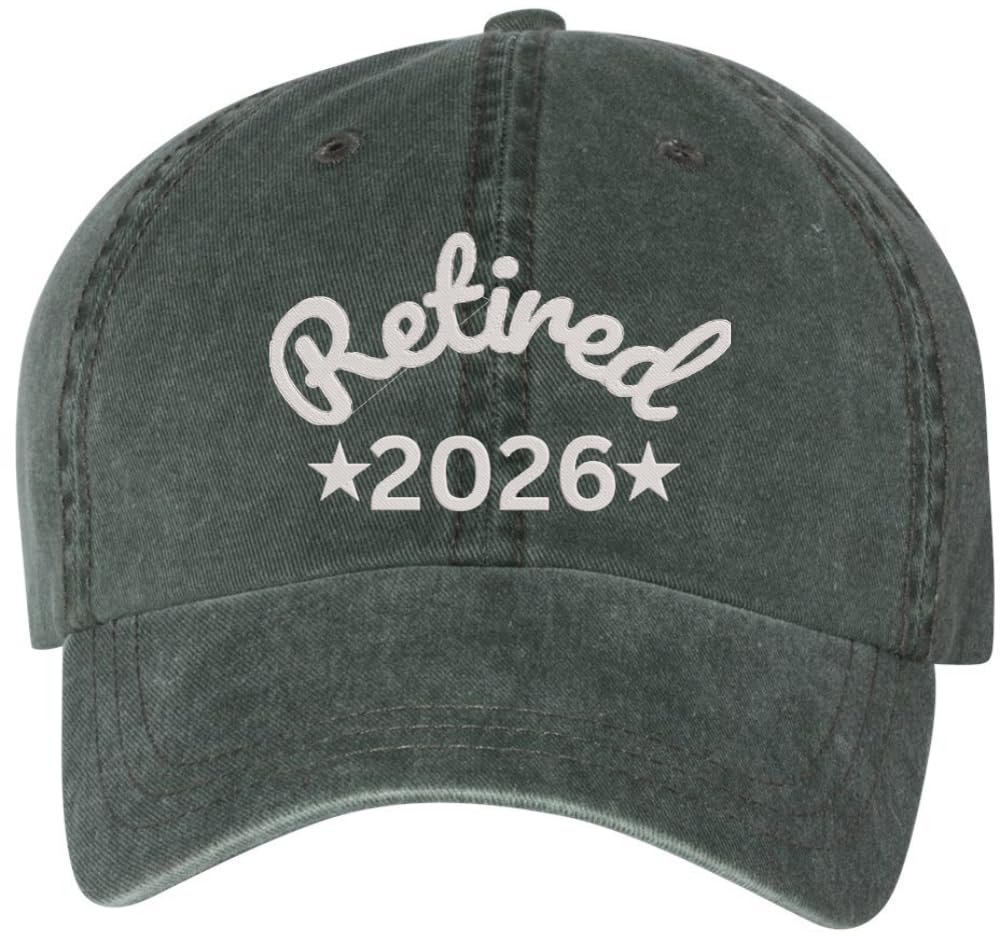 Retired Since 2026 Embroidered Baseball Cap New Retirees Washed Vintage Style Cotton Hat