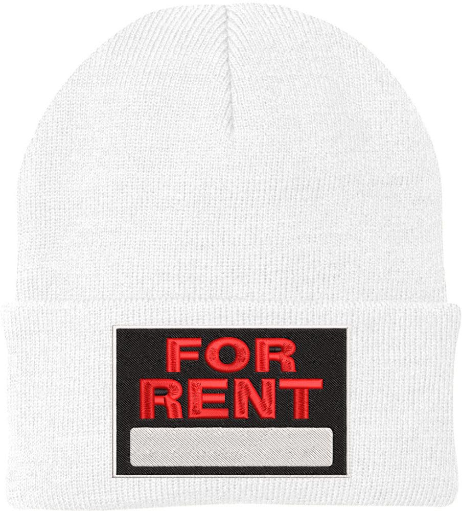 FOR RENT Sign Embroidered Beanie Hat Adjustable Warm Skull Winter Cap