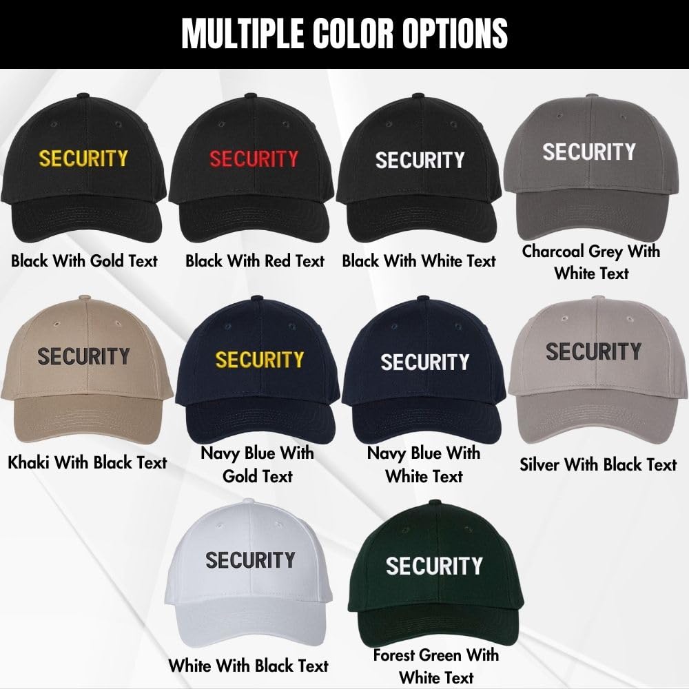 Security Baseball Hat | Embroidered Hat for Security Guard Uniform Officer Bouncer Bodyguard Cap for Men & Women