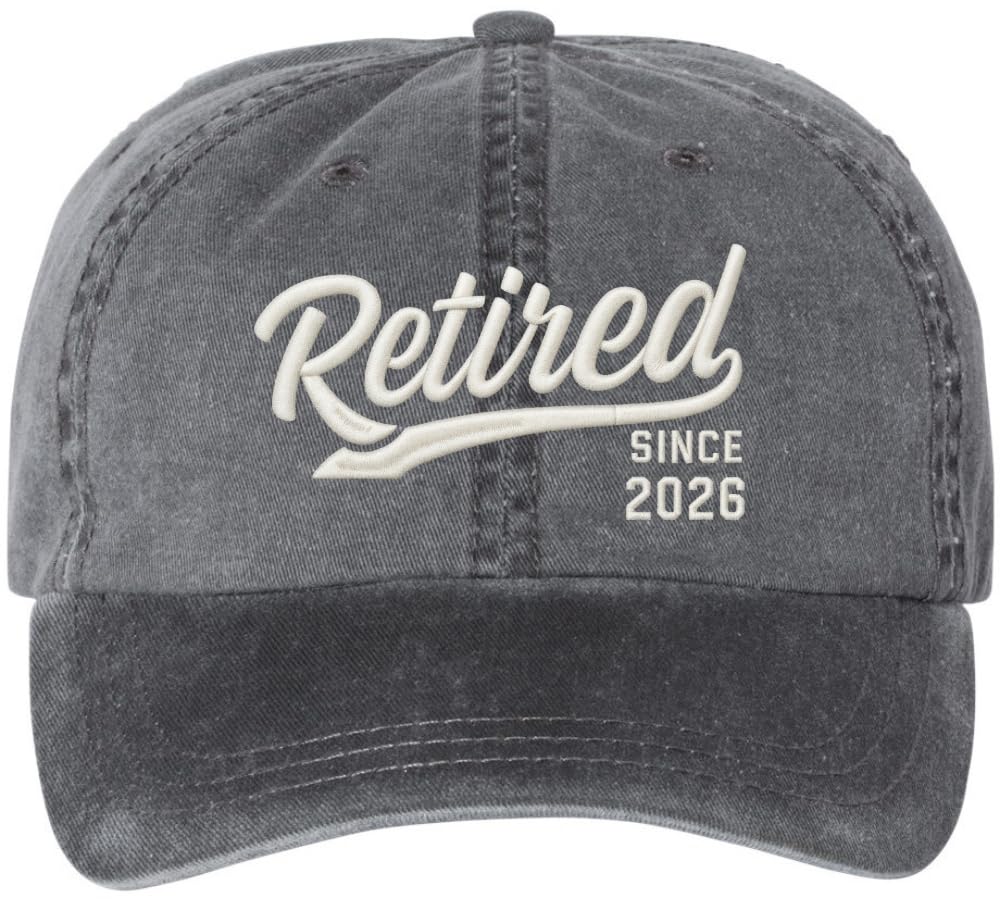 Retired Since 2026 Embroidered Baseball Cap New Retirees Washed Vintage Style Cotton Hat