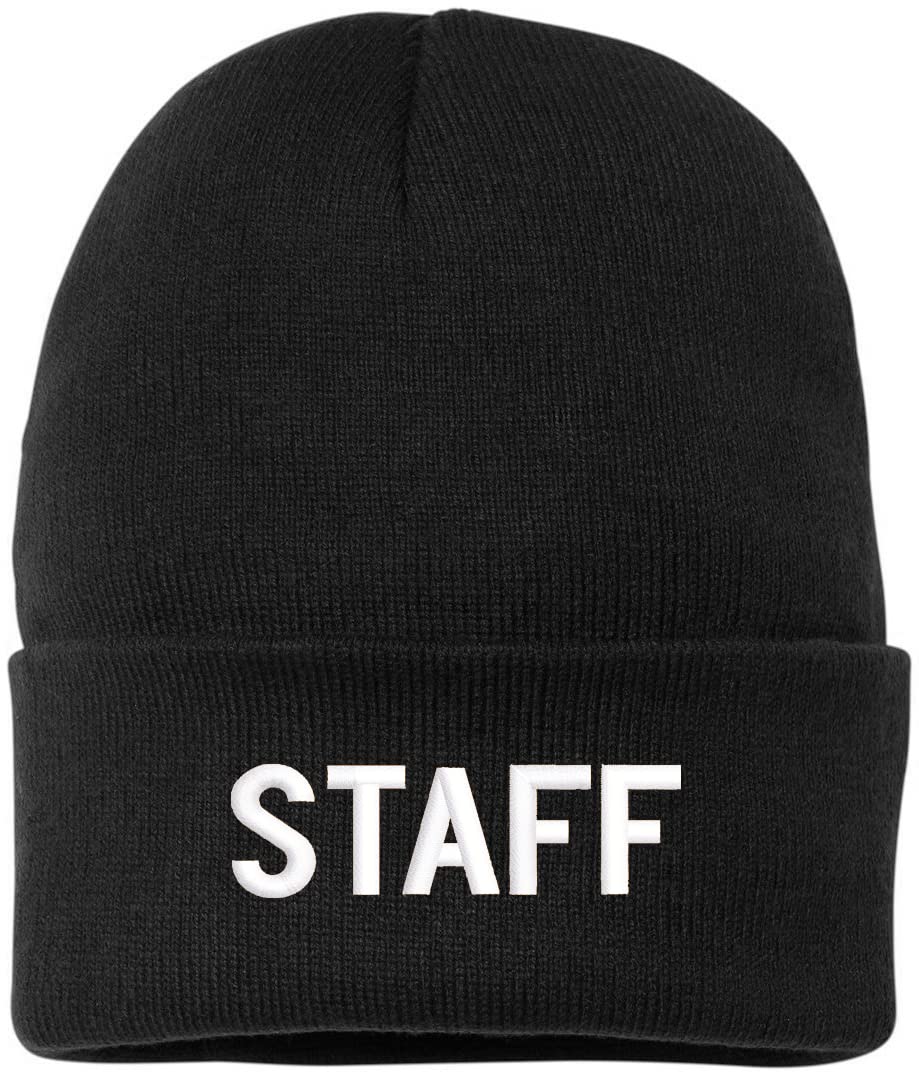 STAFF Beanie Warm Winter Watch Cap Embroidered STAFF Uniform Work Winter Hat