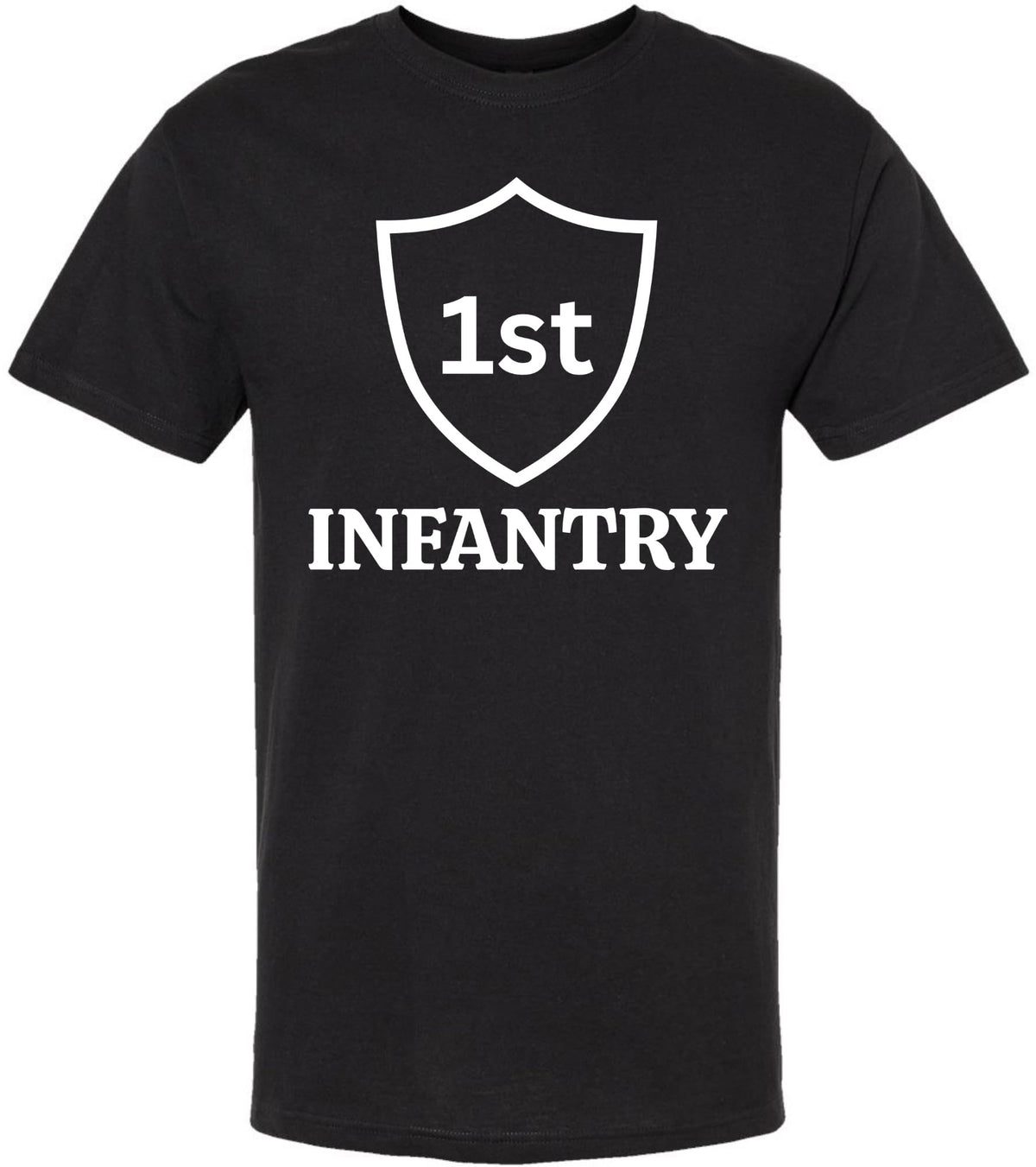 USA 1st Infantry Printed T-Shirt | U.S. Army Military Patriotic Tee | 100% Cotton Crewneck Unisex Shirt