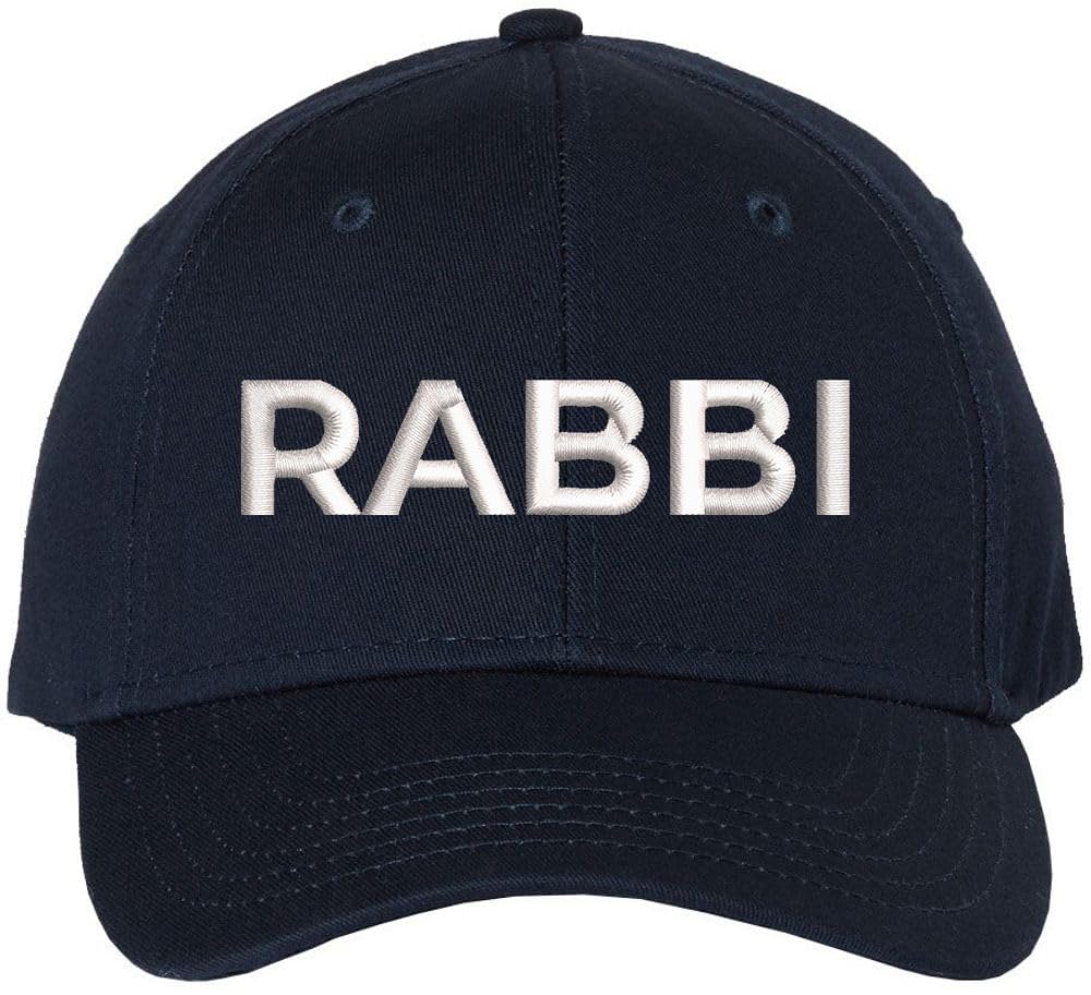 Rabbi Embroidered Baseball Cap | Text Spiritual Leader Torah Scholar Trip School Structured Adjustable Hat