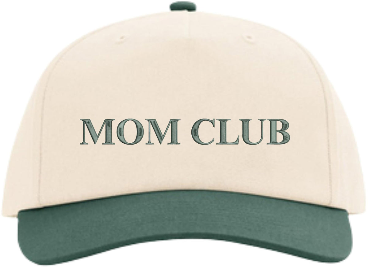 Mom Club Embroidered Baseball Cap Motherhood Theme Two Tone Snapback Adjustable Dad Hat