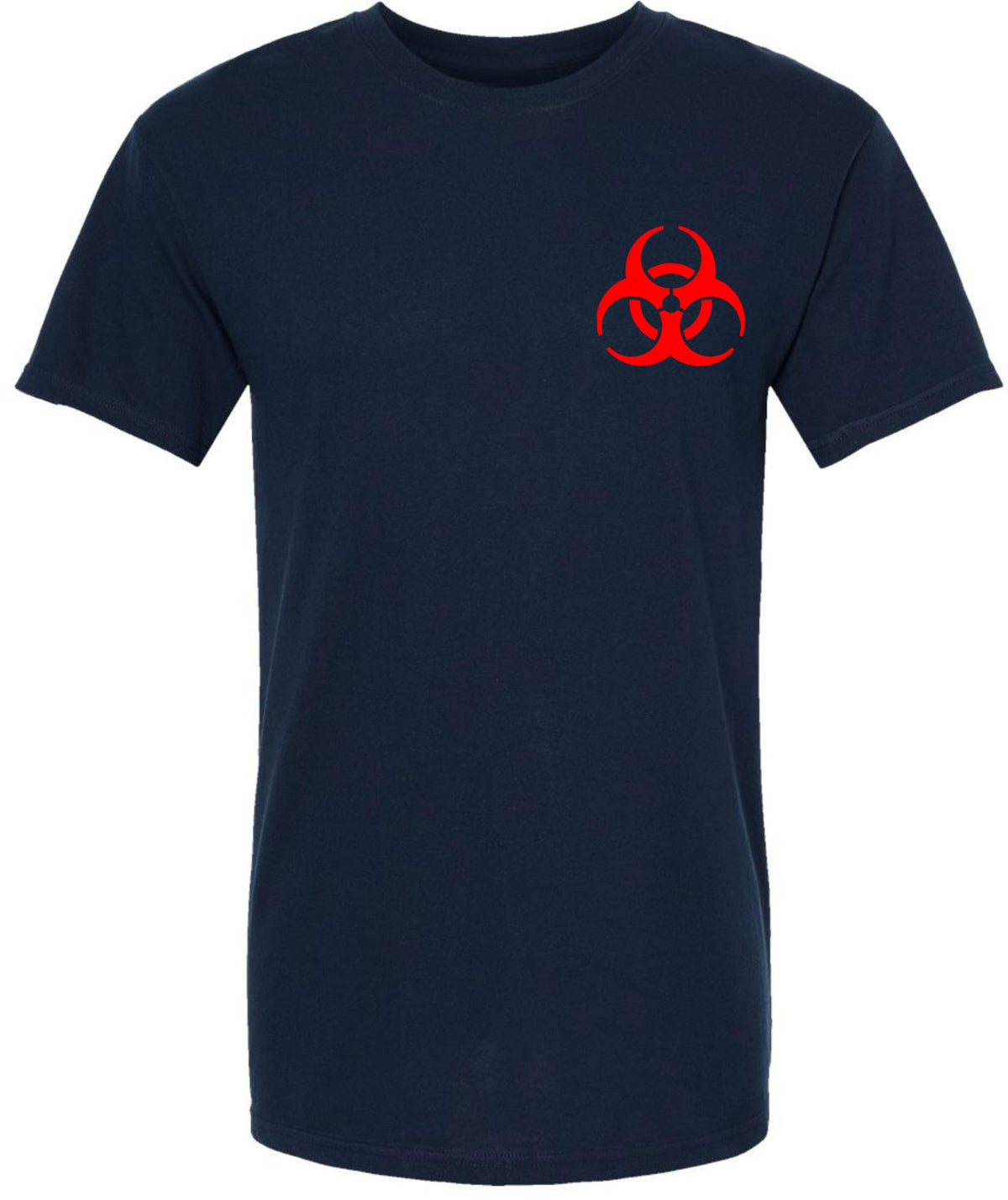 Biohazard Symbol Printed T-Shirt | Red Hazard Warning Graphic Street Cool Tee Shirt for Men & Women