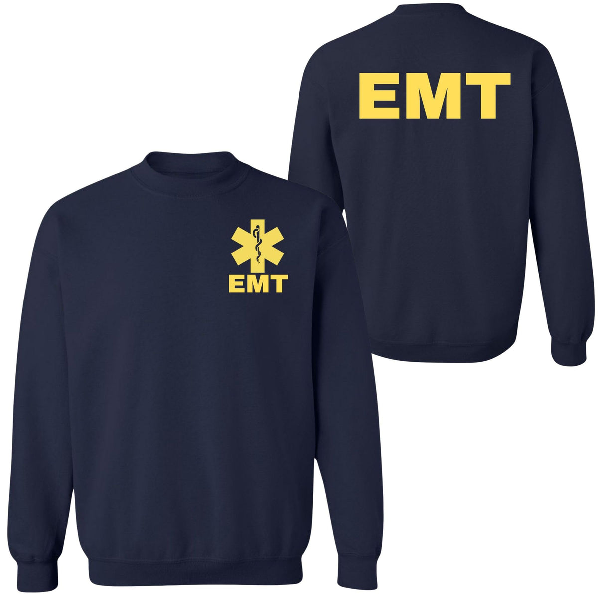 EMT Sweatshirt | Double-Sided Printed Emergency Medical Technician First Responder Crewneck Top
