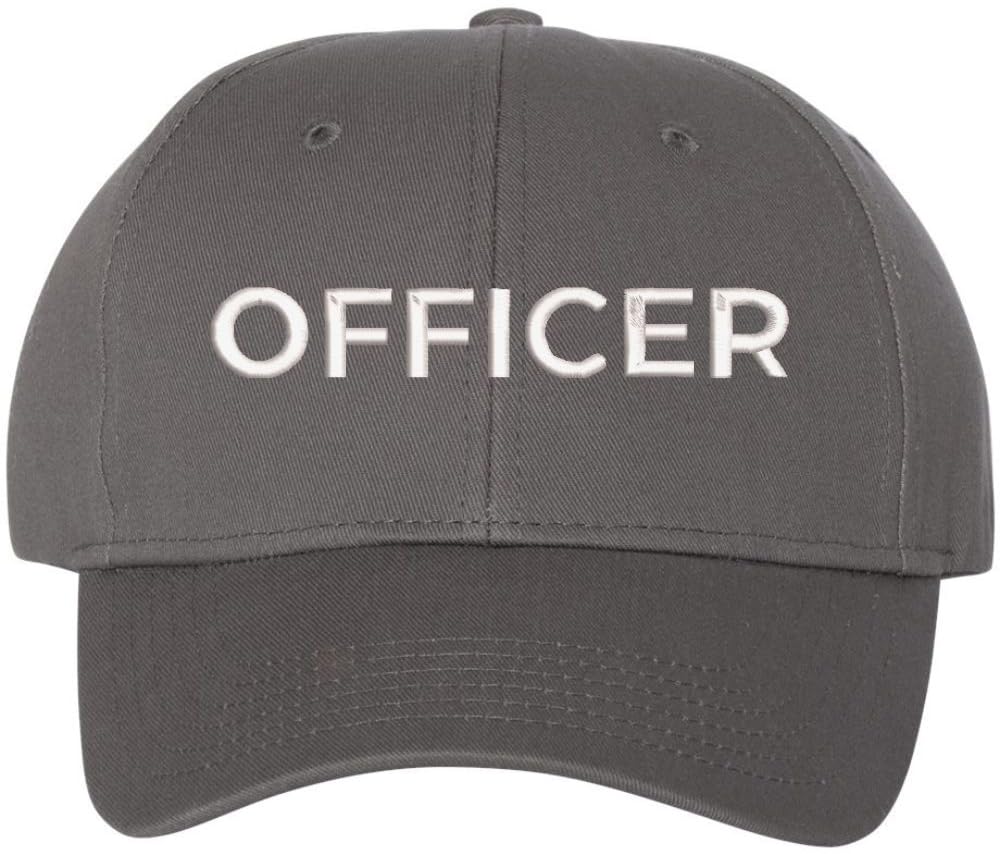 Officer Embroidered Baseball Cap | Hat for Police Military Captain Official | Structured with Hook & Loop Closure